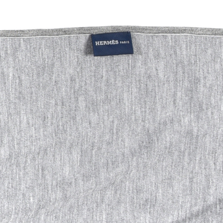 Cashmere Silk Double Jeu Suite Et Poursuite Scarf Gris Chine Marine Gris