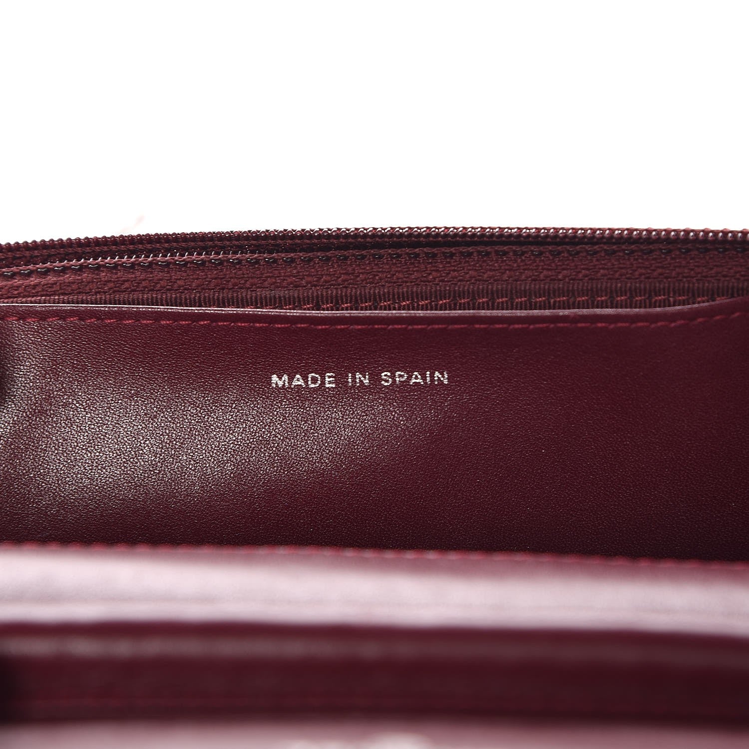 Chanel Patent Quilted Wallet On Chain WOC Burgundy 7 of 9