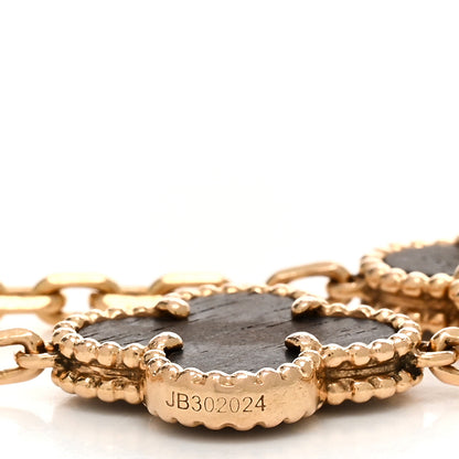 Van Cleef & Arpels 18K Rose Gold Letterwood 5 Motifs Vintage Alhambra Bracelet 4 of 4