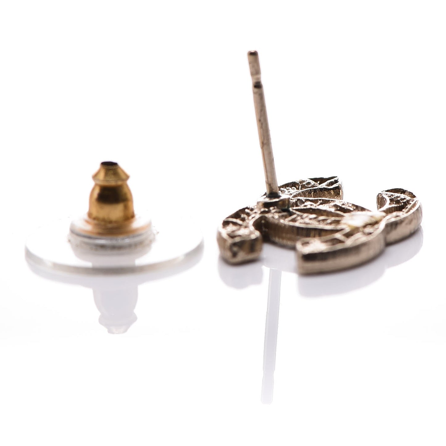 Tweed Effect CC Earrings Gold