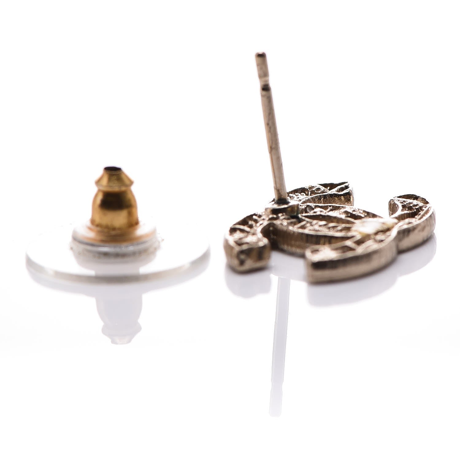 Chanel Tweed Effect CC Earrings Gold 4 of 6