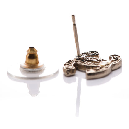 Chanel Tweed Effect CC Earrings Gold 4 of 6