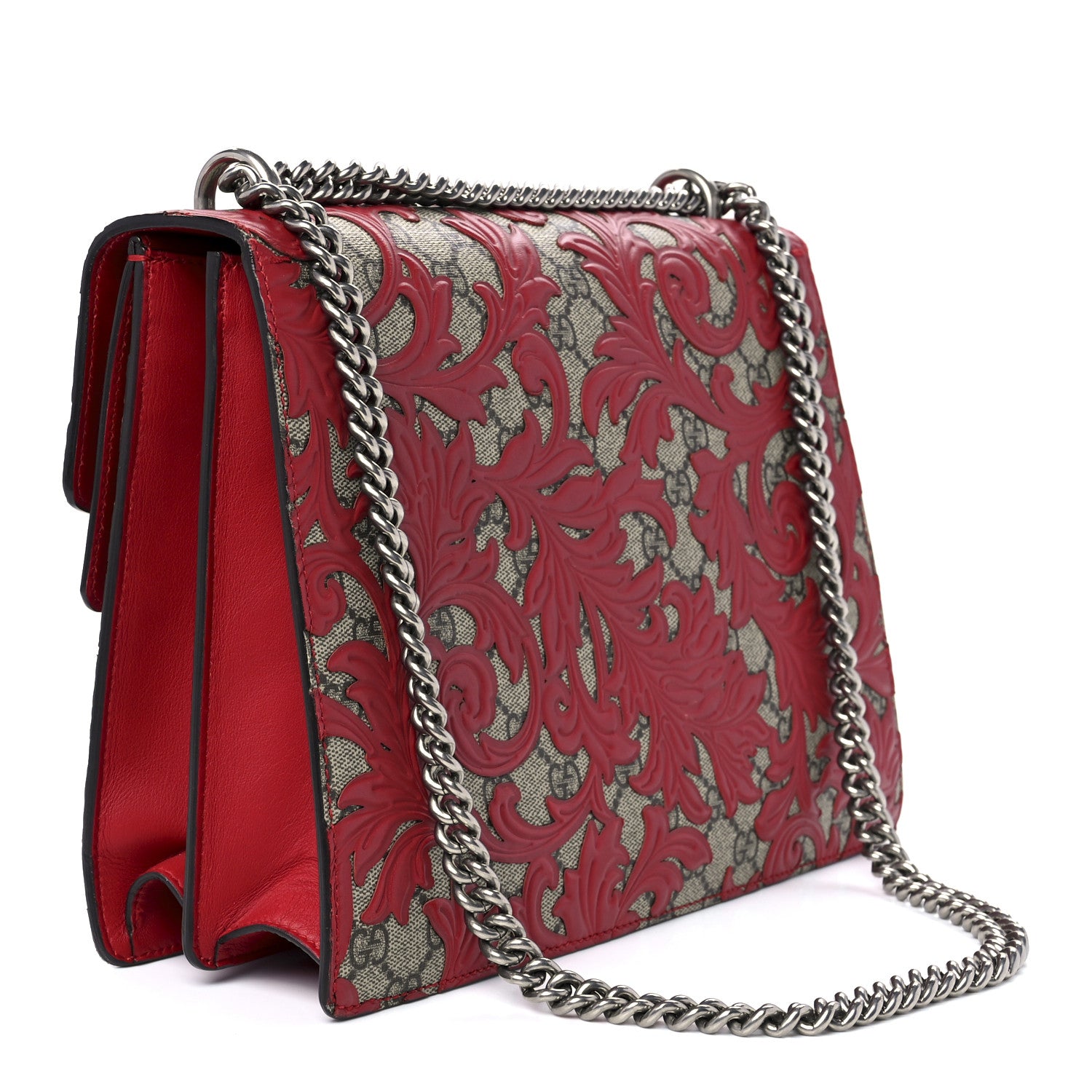 Gucci GG Supreme Monogram Arabesque Medium Dionysus Shoulder Bag Hibiscus Red 3 of 12