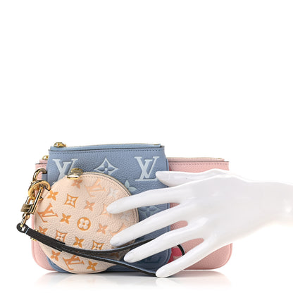 Louis Vuitton Empreinte Monogram Giant By The Pool Trio Pouch Rosebud Summer Blue Cream Saffron 2 of 9