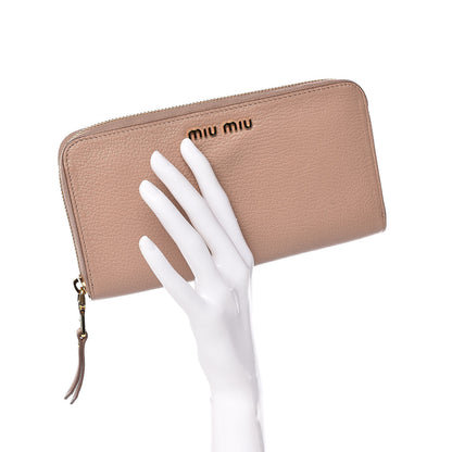 Miu Miu Goatskin Madras Zip Around Wallet Cammeo 2 of 7