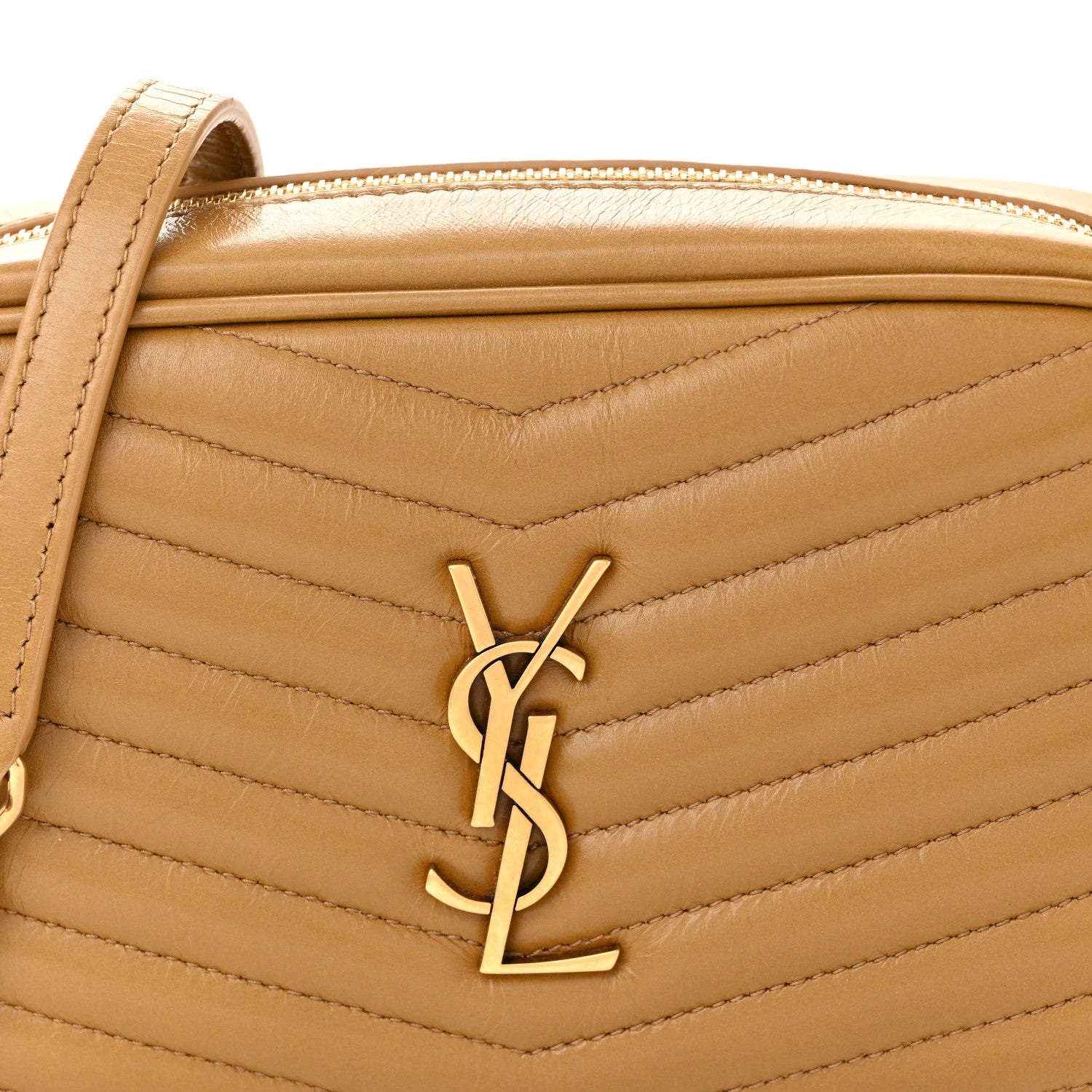 Saint Laurent Calfskin Matelasse Monogram Mini Lou Camera Bag Tabac Brown 8 of 11