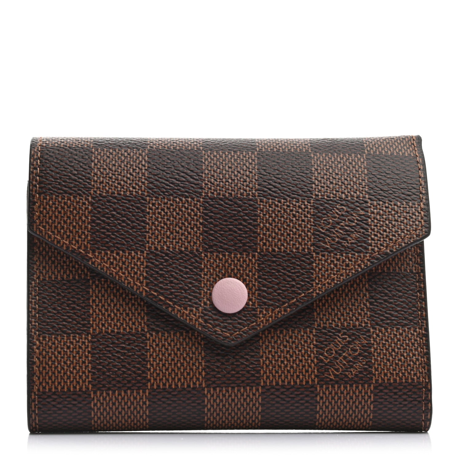 Louis Vuitton Damier Ebene Victorine Wallet Rose Ballerine 1 of 6