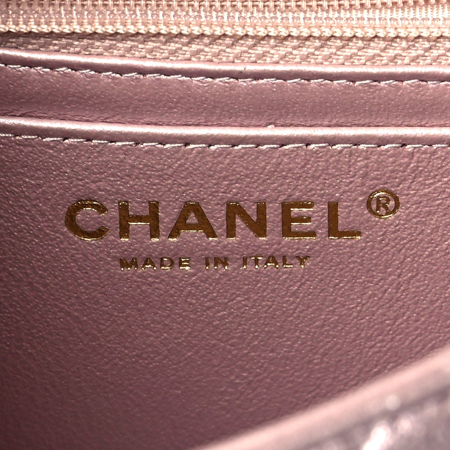 Chanel Iridescent Calfskin Quilted Mini Square Flap Light Pink 6 of 13