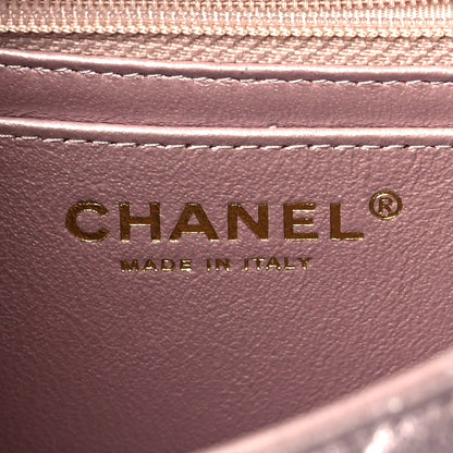 Chanel Iridescent Calfskin Quilted Mini Square Flap Light Pink 6 of 13
