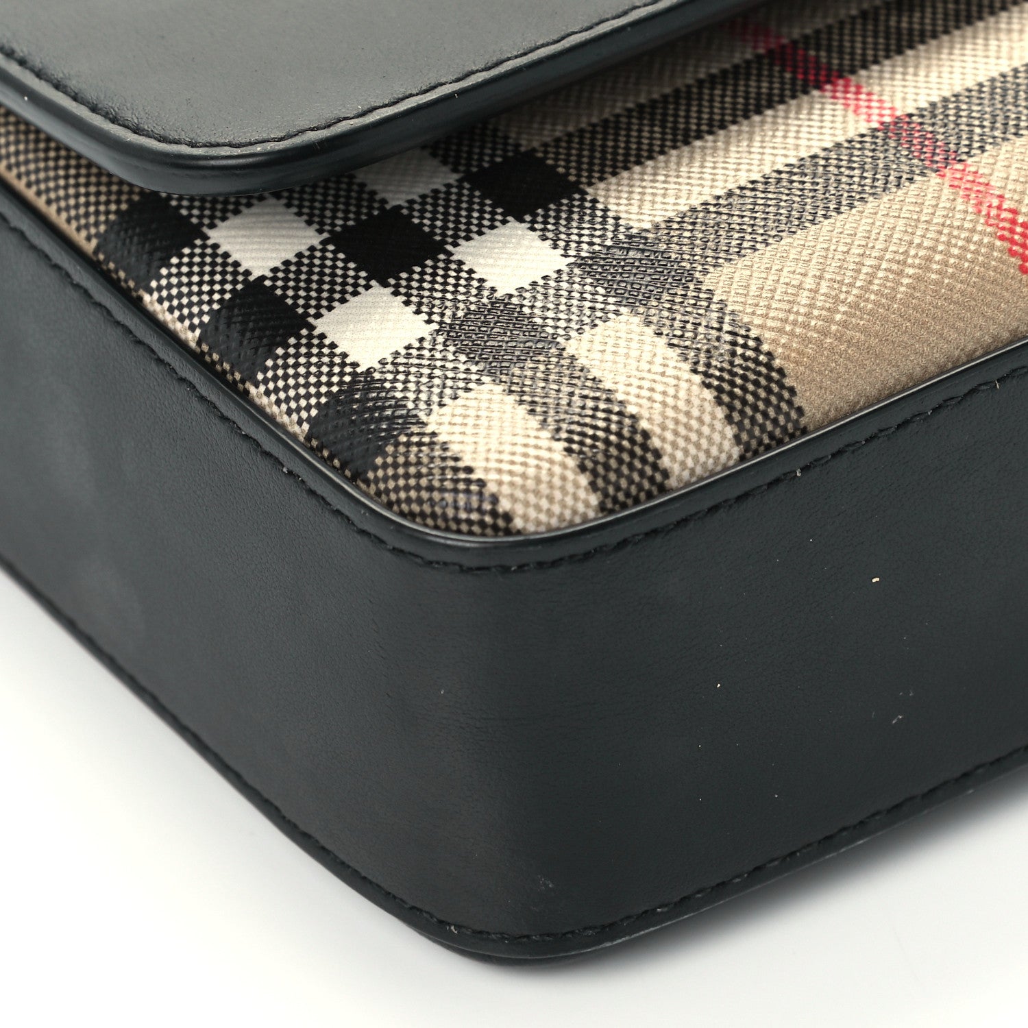 Burberry Calfskin Mini Vintage Check Note Bag Black 9 of 14