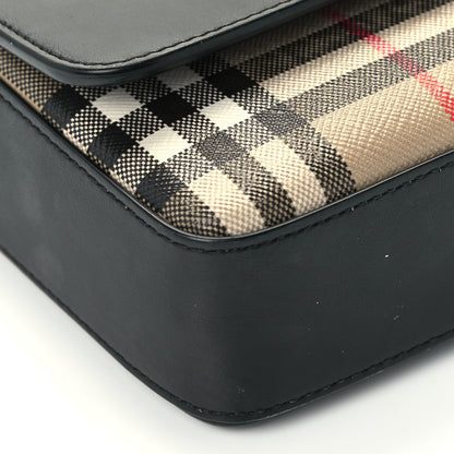 Burberry Calfskin Mini Vintage Check Note Bag Black 9 of 14