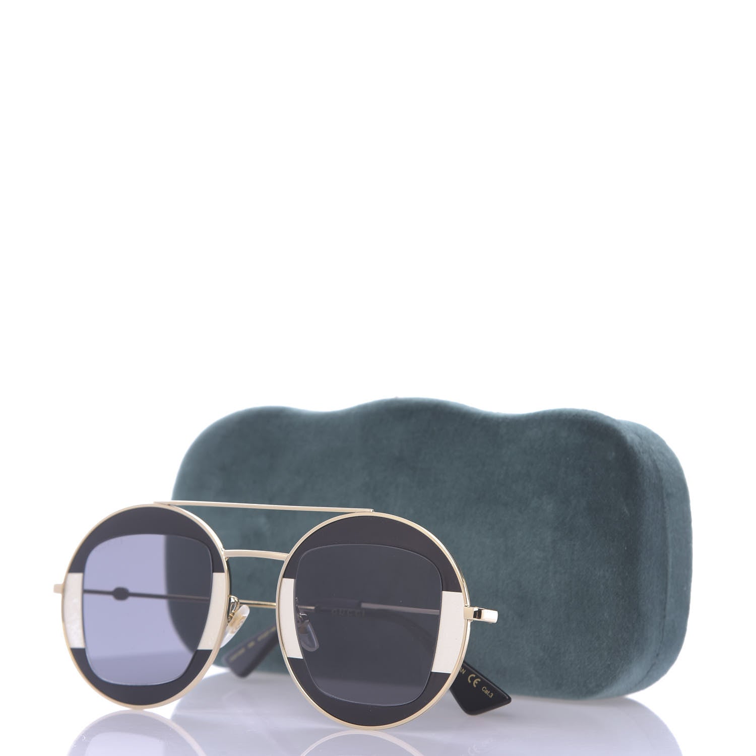 Gucci Round Frame Sylvie Web Sunglasses GG0105S Black 9 of 9