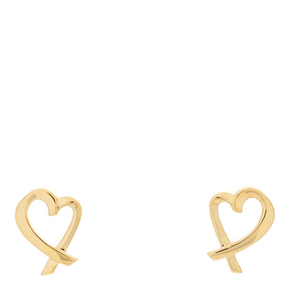 Tiffany 18K Yellow Gold Mini Paloma Picasso Loving Heart Earrings 1 of 4
