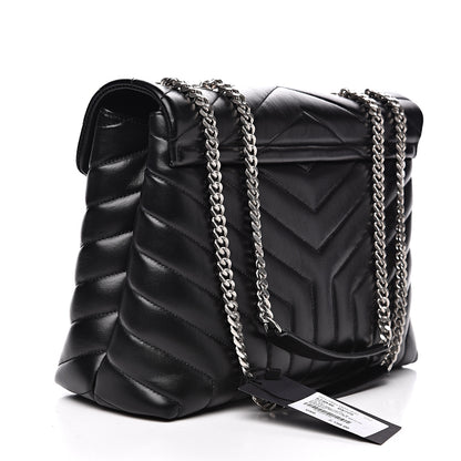 Saint Laurent Calfskin Y Quilted Monogram Medium Loulou Chain Satchel Black 2 of 11