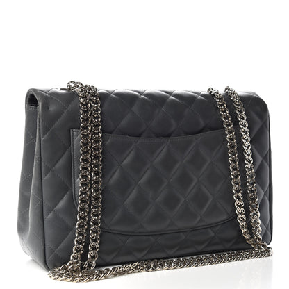 Chanel Lambskin Quilted Jumbo Single Bijoux Chain Flap Gris Fonce 3 of 11