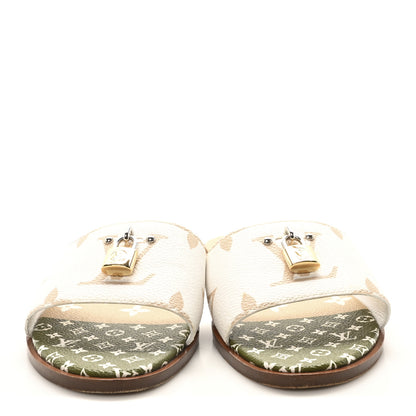 Louis Vuitton Monogram Giant Lock It Flat Mules 40 Kaki White 3 of 8