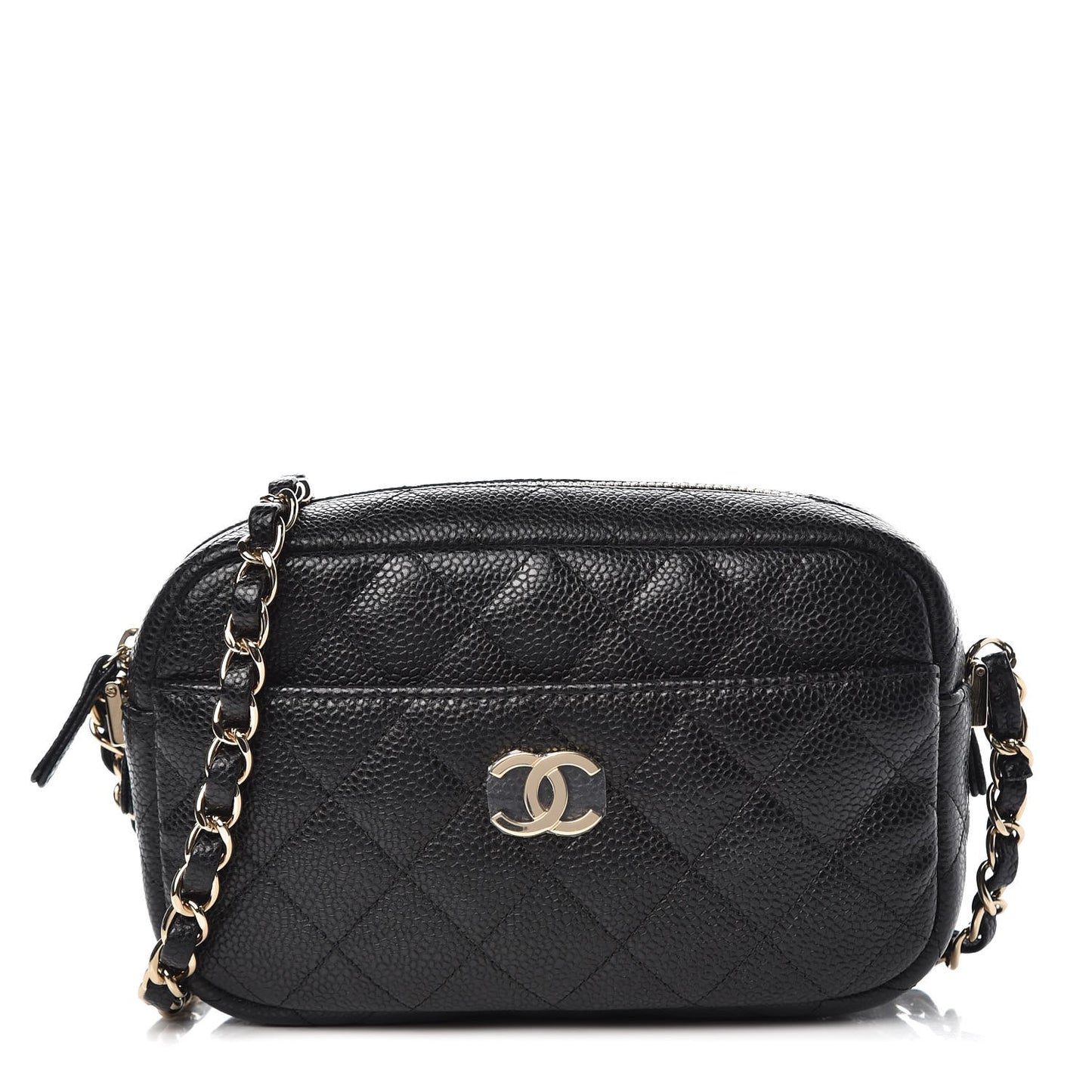 Caviar Quilted Camera Case Black