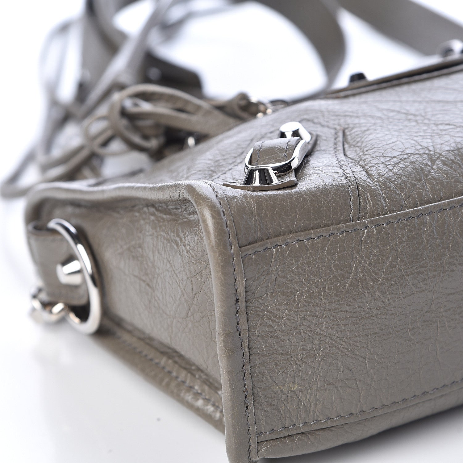 Balenciaga Agneau Classic Silver Hardware Mini City Beige Liege 9 of 13