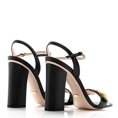 Gucci Lifford Calfskin GG Marmont Ankle Wrap 105mm Sandals 41 Black 5 of 9