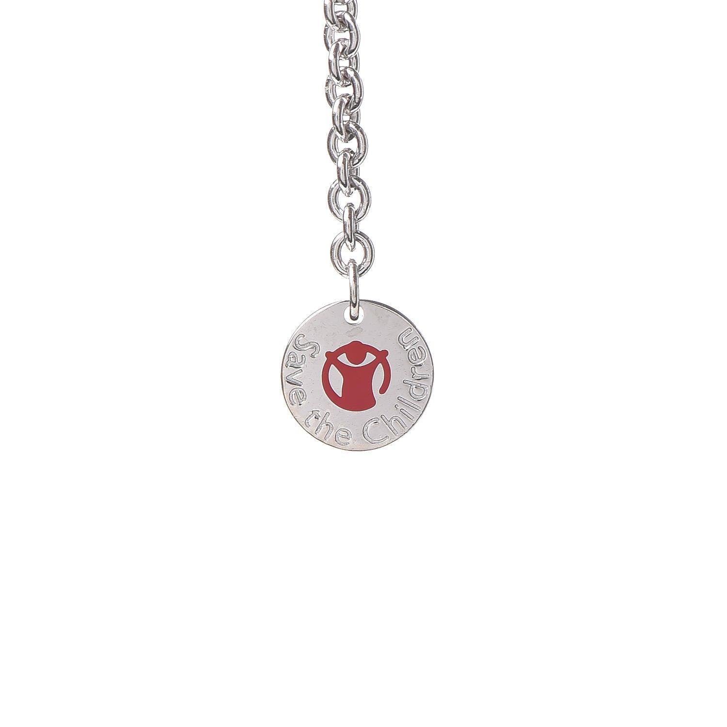 Bulgari Sterling Silver Ceramic Save The Children Pendant Necklace 8 of 9