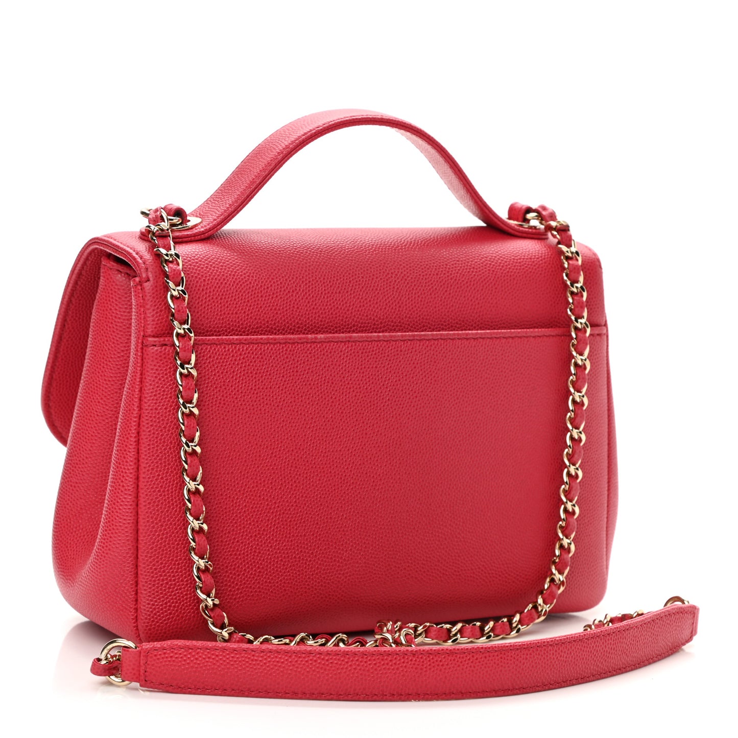 Caviar Quilted Small Business Affinity Flap Red
