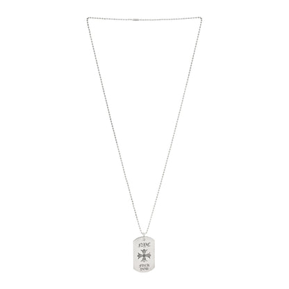 Chrome Hearts Sterling Silver NYC Fck You Dog Tag Pendant Necklace 3 of 5