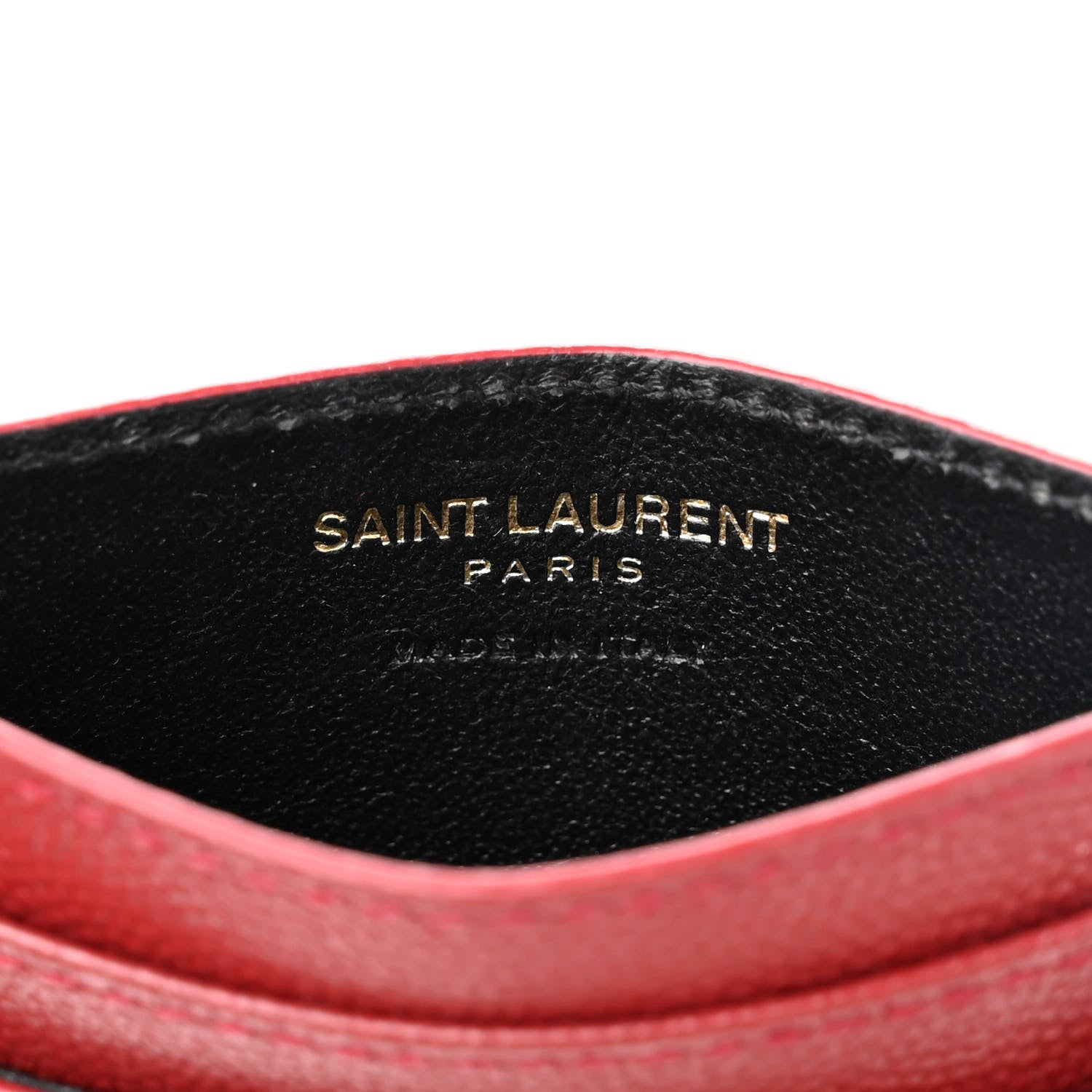 Saint Laurent Grain De Poudre Matelasse Chevron Monogram Credit Card Case Opyum Red 6 of 8