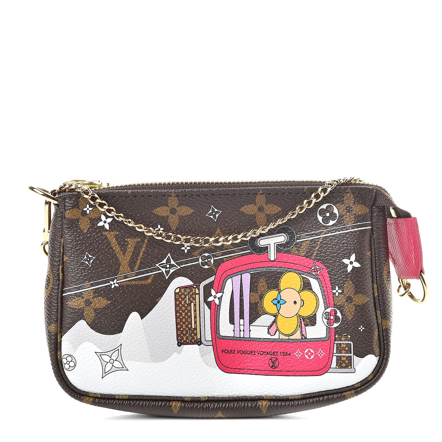 Monogram 2019 Christmas Animation Mini Courchevel Pochette Accessories Fuchsia