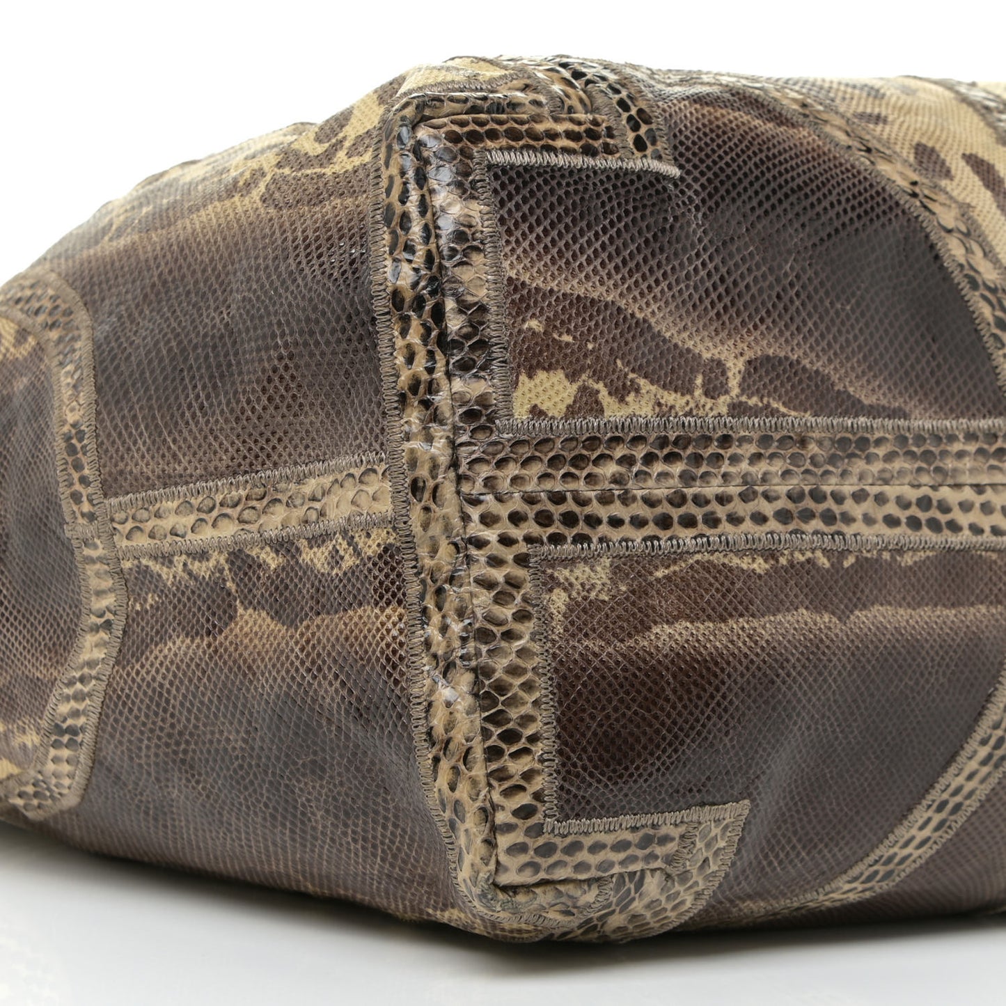 Snakeskin Patchwork Medium Saba Hobo Brown