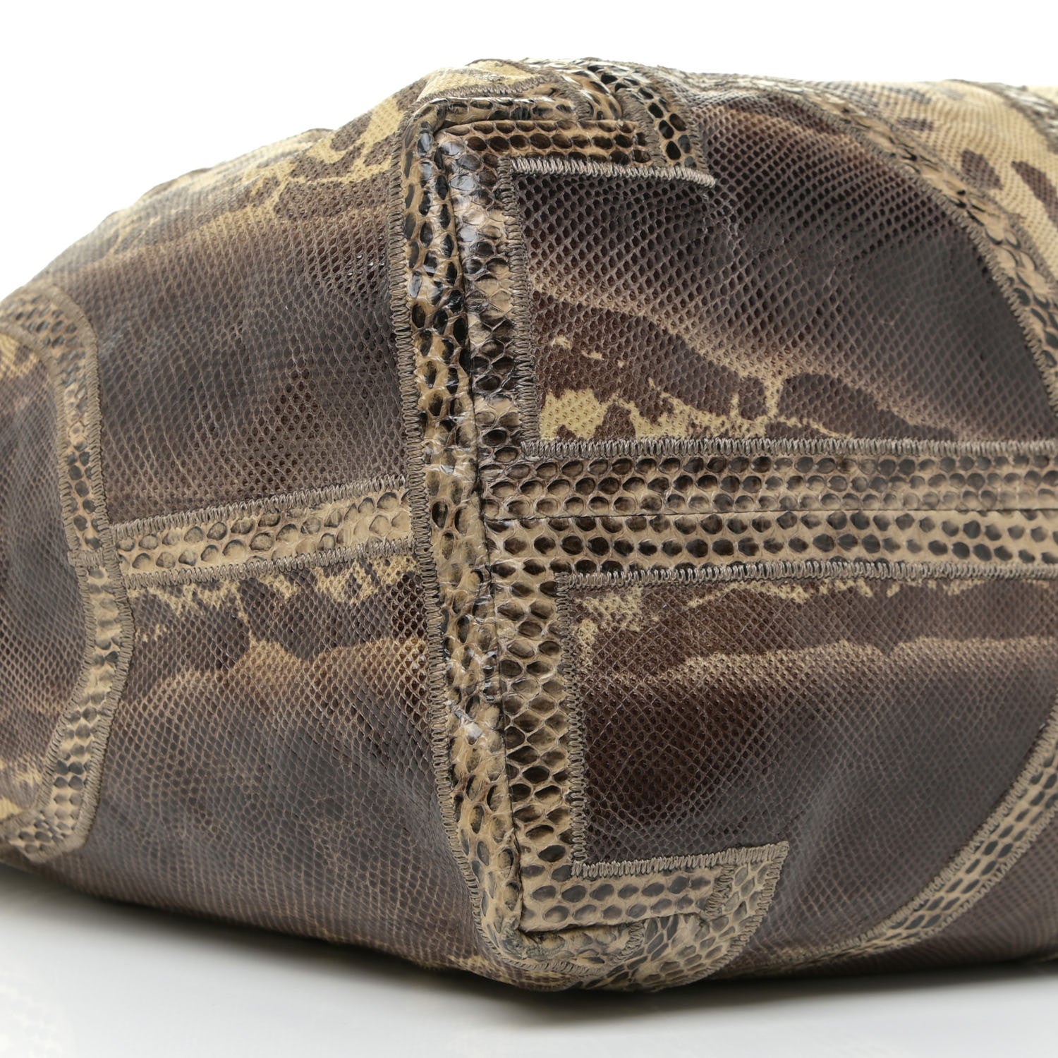 Jimmy Choo Snakeskin Patchwork Medium Saba Hobo Brown 8 of 12