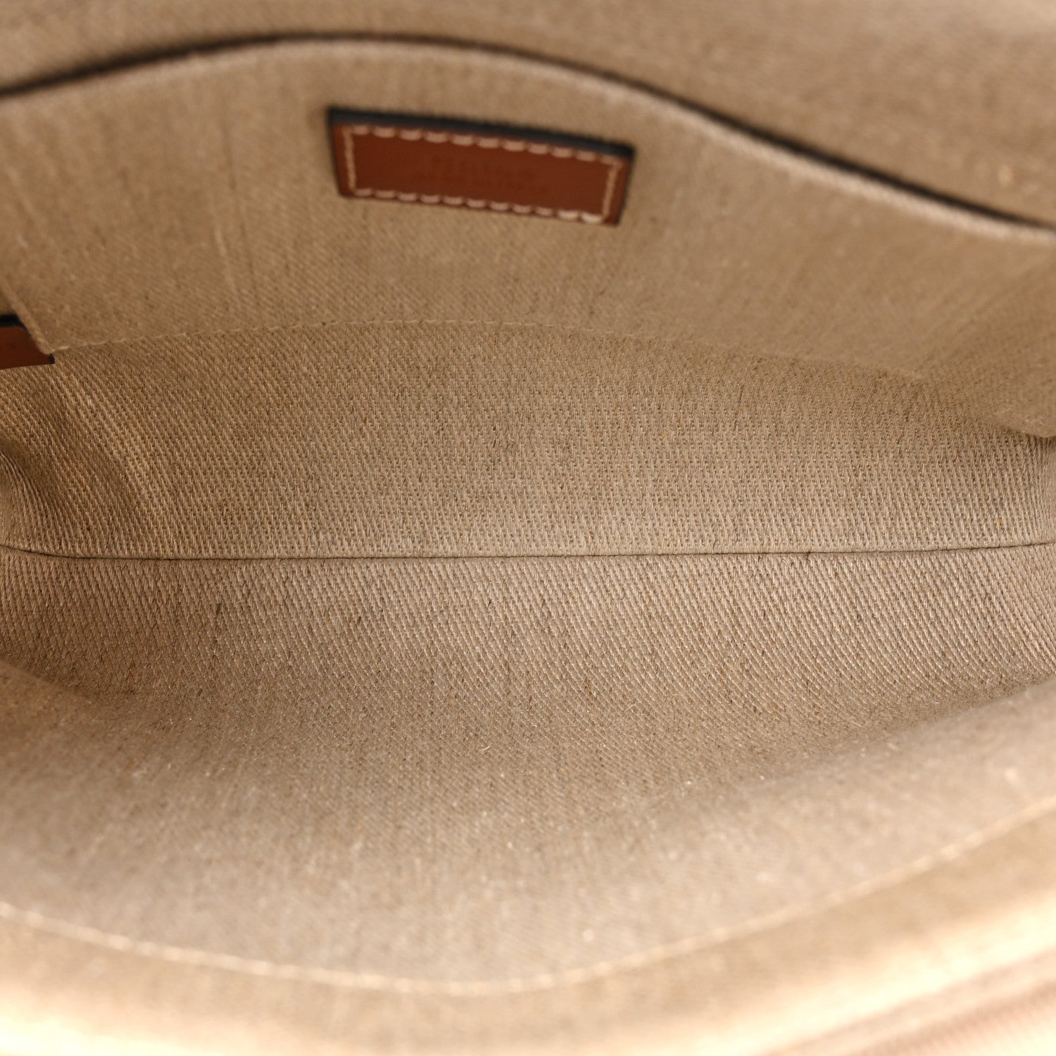 Chloe Linen Calfskin Small Woody Ribbon Tote With Strap White Brown 5 of 9