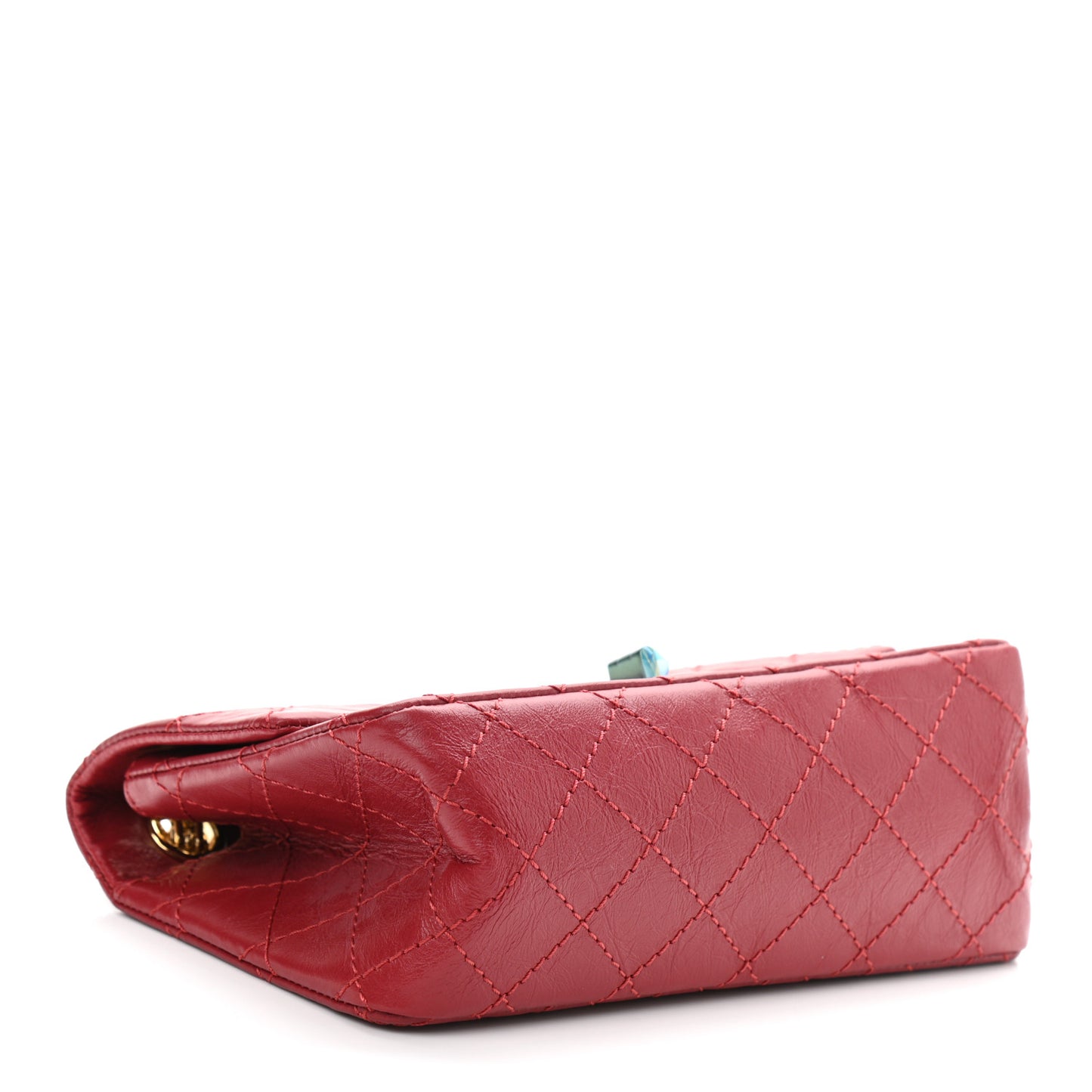 Aged Calfskin Quilted 2.55 Reissue Mini Flap Red