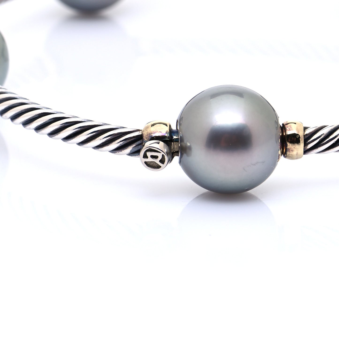 Sterling Silver 18K Yellow Gold Pearl Mustique Station Bracelet