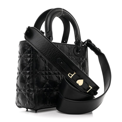 Christian Dior Calfskin Cannage Diamond Small My ABCDior Lady Dior Black 3 of 12