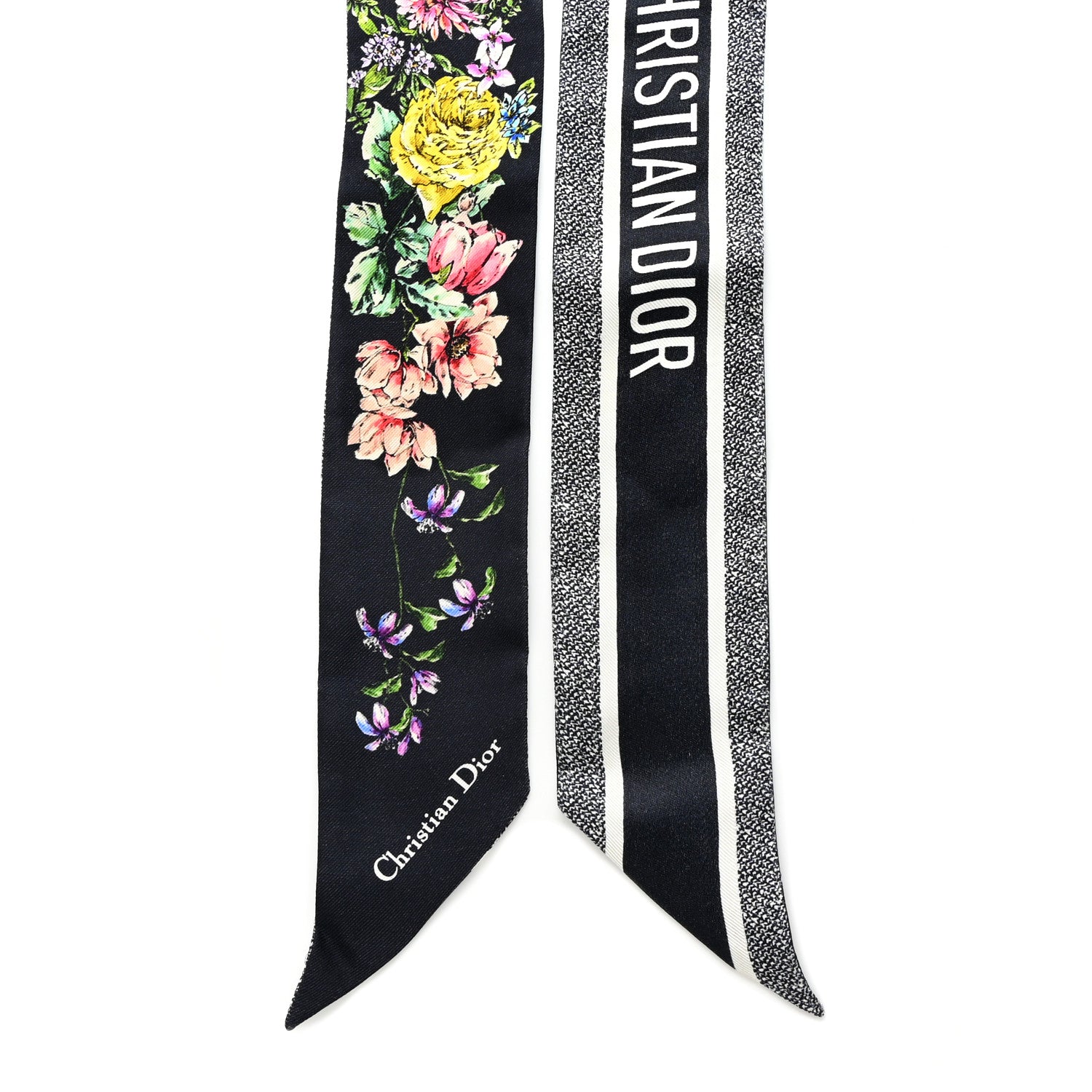 Christian Dior Silk Twill D-Floral Mitzah Scarf Blue Multicolor 2 of 5