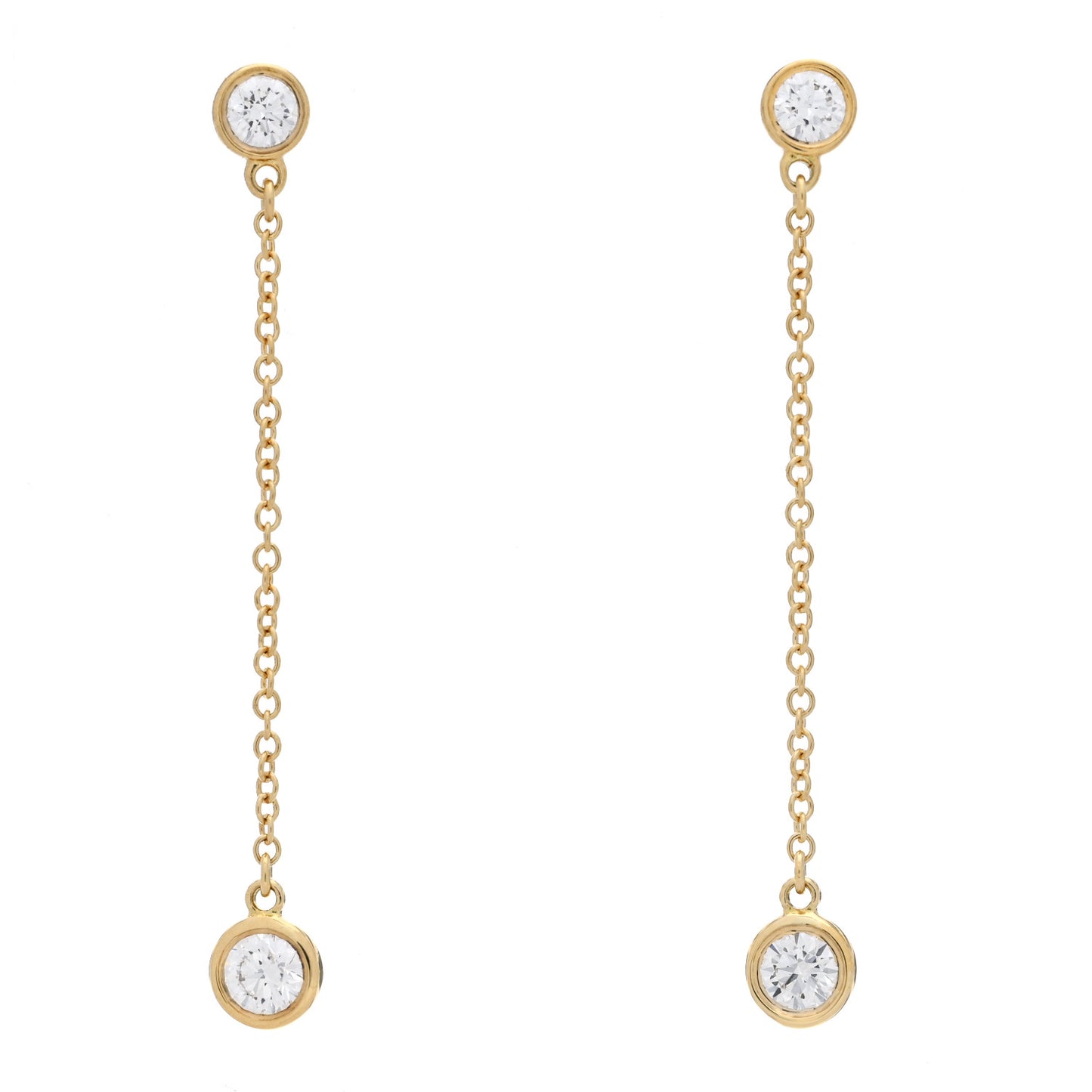 18K Yellow Gold Diamond .39ctw Elsa Peretti Diamonds by the Yard Drop Earrings