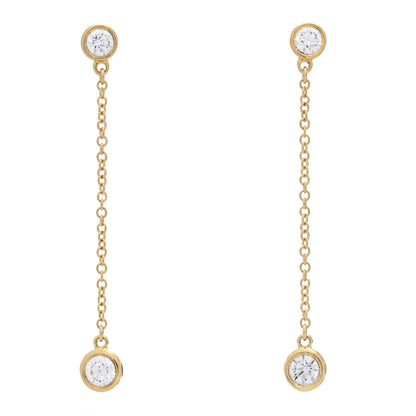 Tiffany 18K Yellow Gold Diamond .39ctw Elsa Peretti Diamonds by the Yard Drop Earrings 1 of 6