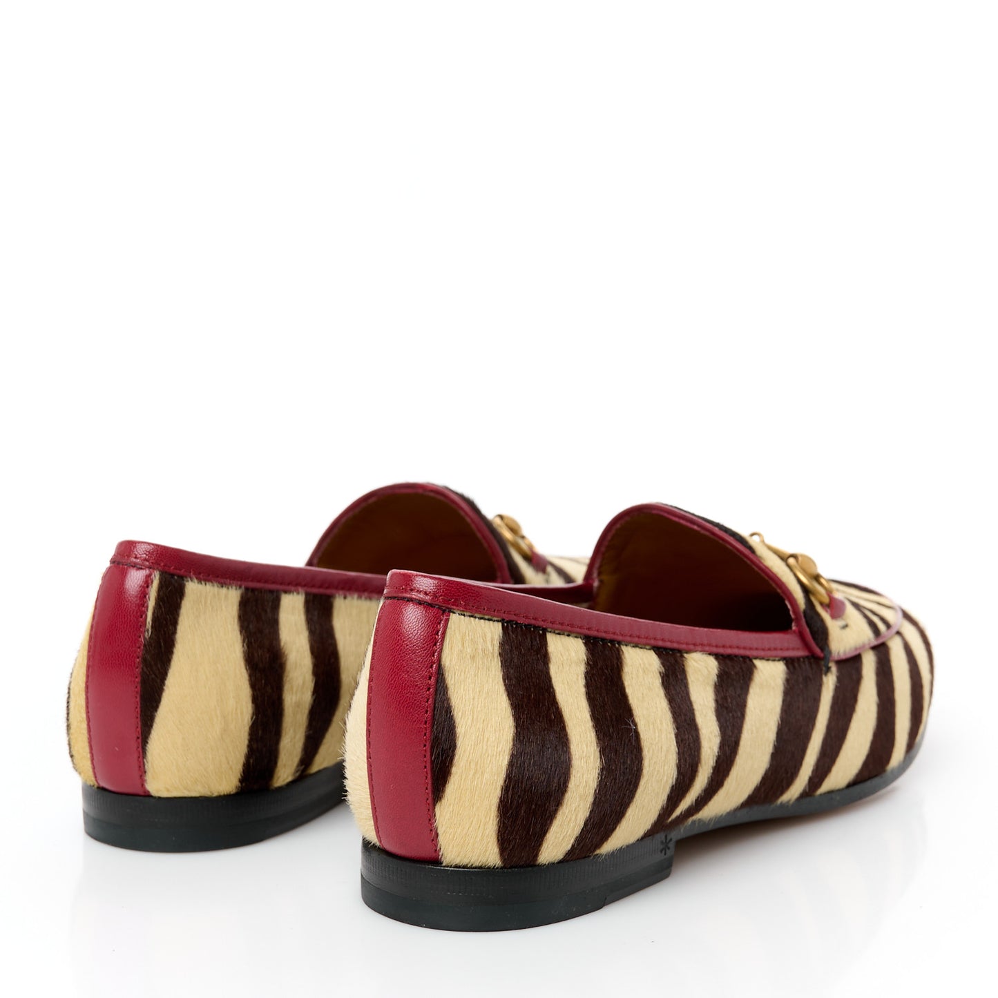 Calf Hair Tiger Print Womens Jordaan Loafers 35.5 Natural Black Romantic Cherry