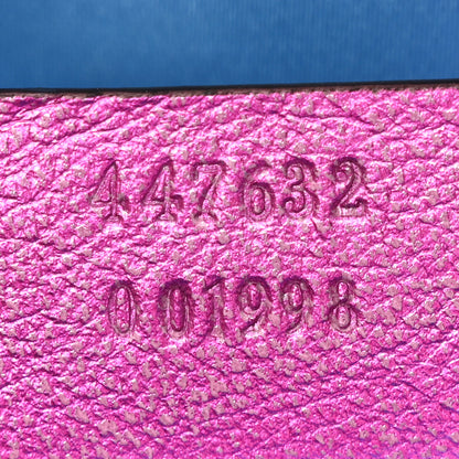 Gucci Laminated Nappa Matelasse Small GG Marmont Chain Shoulder Bag Fuxia Rosso Rosa 7 of 12