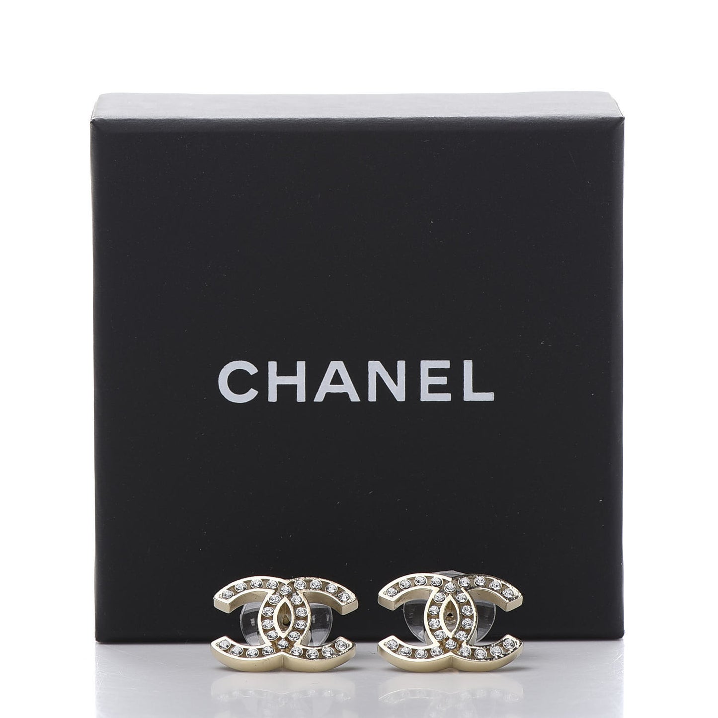 Crystal CC Large Earrings Gold