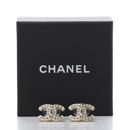 Chanel Crystal CC Large Earrings Gold 6 of 6