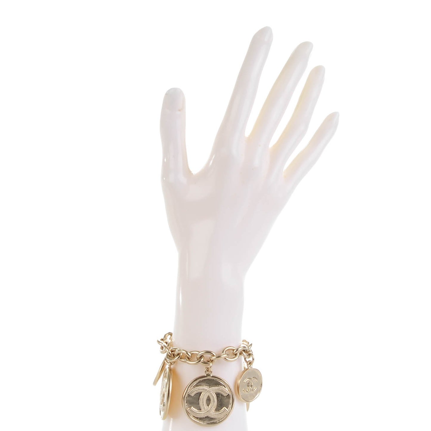 CC Medallion Charm Bracelet Gold