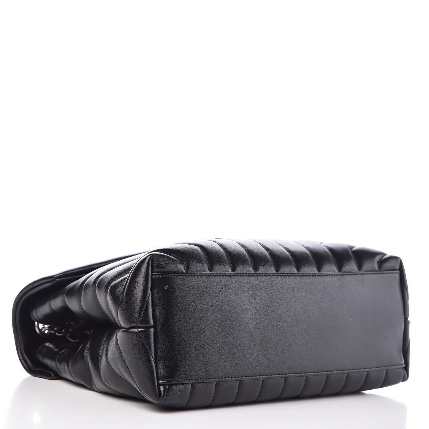 Calfskin Y Quilted Monogram Medium Loulou Chain Satchel Black