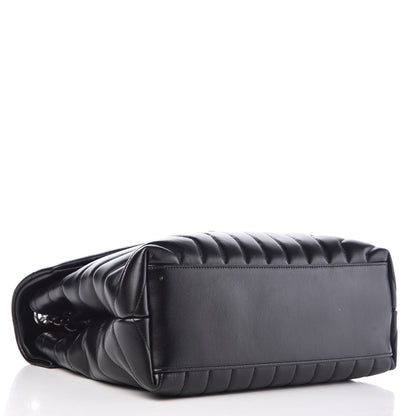 Saint Laurent Calfskin Y Quilted Monogram Medium Loulou Chain Satchel Black 4 of 11