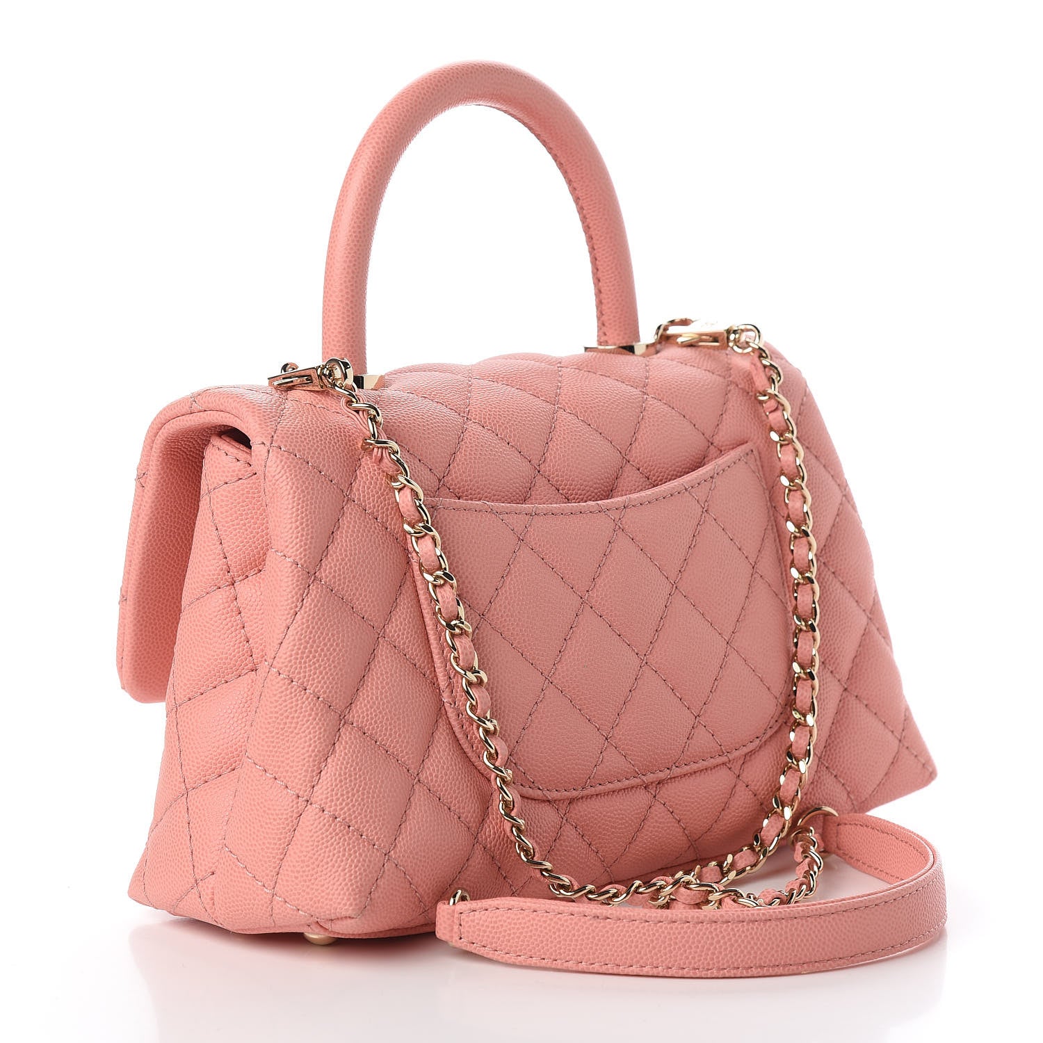 Chanel Caviar Quilted Mini Coco Handle Flap Pink 4 of 14
