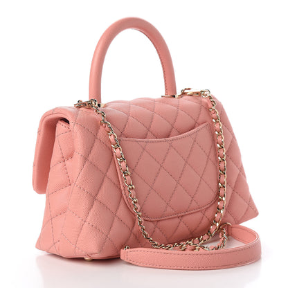 Chanel Caviar Quilted Mini Coco Handle Flap Pink 4 of 14