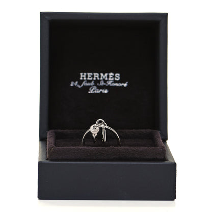 Hermes 18K White Gold Diamond Kelly Clochette Ring 51 5.75 5 of 5