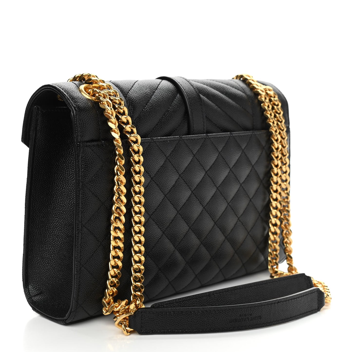 Grain De Poudre Textured Mixed Matelasse Triquilt Medium Monogram Satchel Black