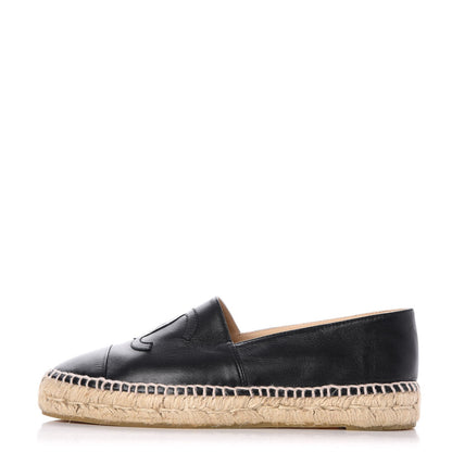 Chanel Lambskin CC Espadrilles 39 Black 1 of 14