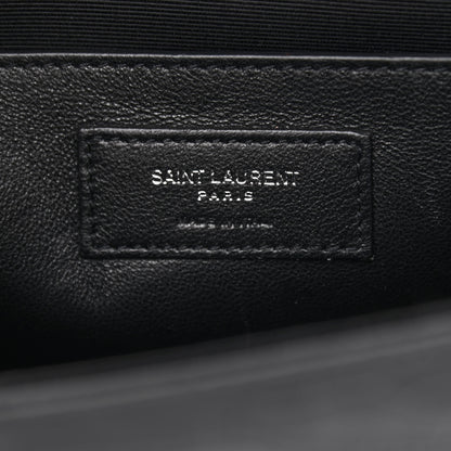 Saint Laurent Calfskin Crocodile Embossed Medium Classic Monogram Kate Tassel Satchel Black 6 of 11